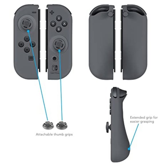 Nintendo Switch Starter Kit Travel Case, Joy Con Guards, Earbuds Grey Sealed New - Picture 9 of 12